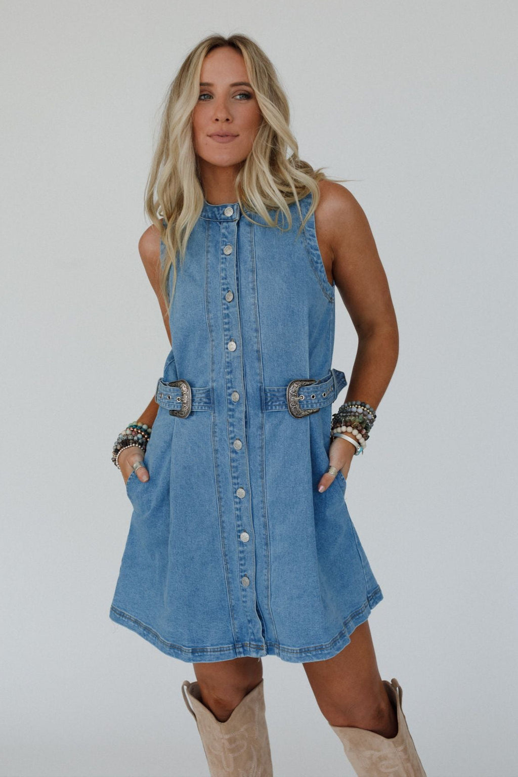 Alexandra Denim Dress - Light Wash