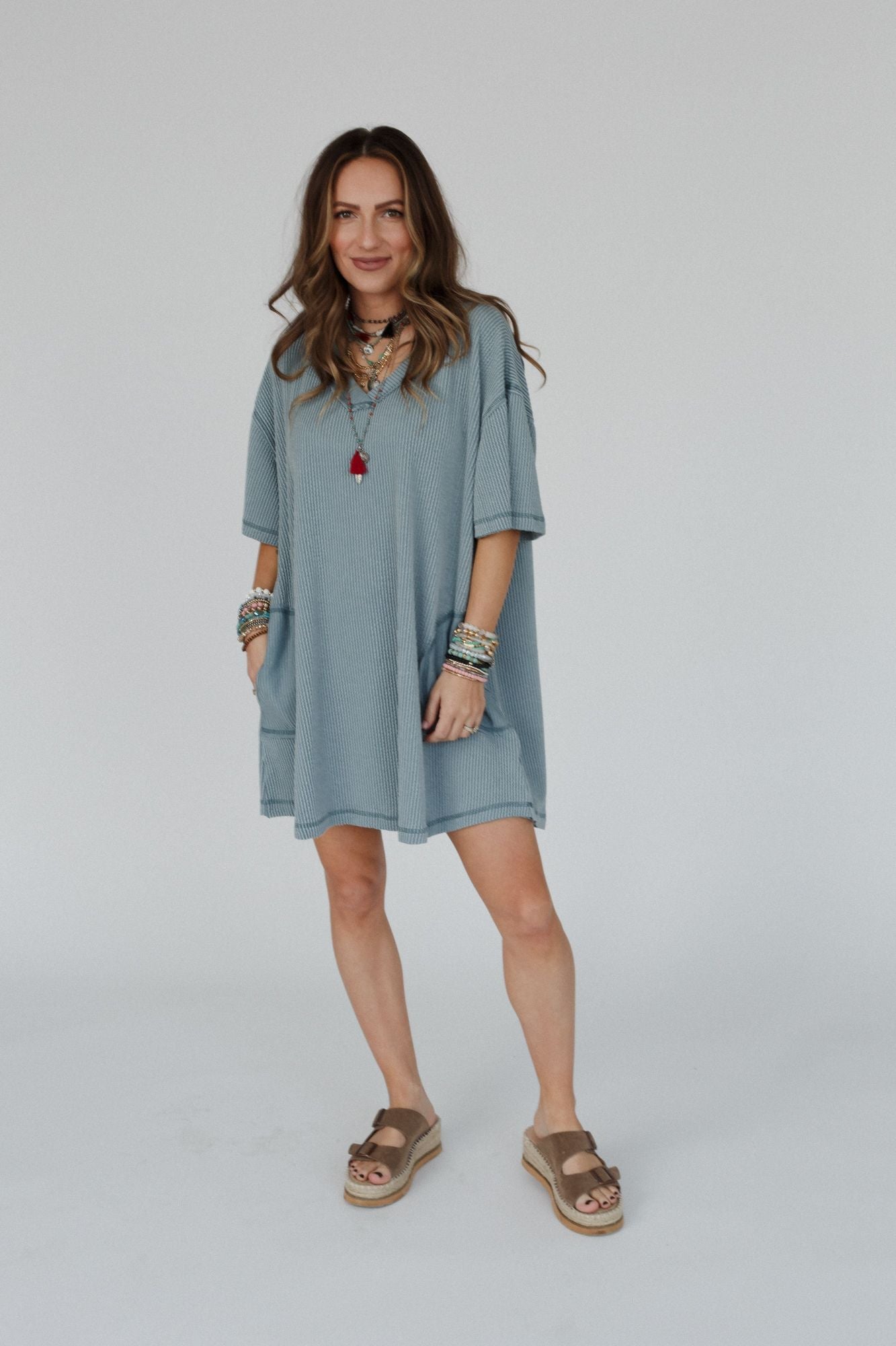 The Nest Soft Touch Tunic Dress - Seafoam