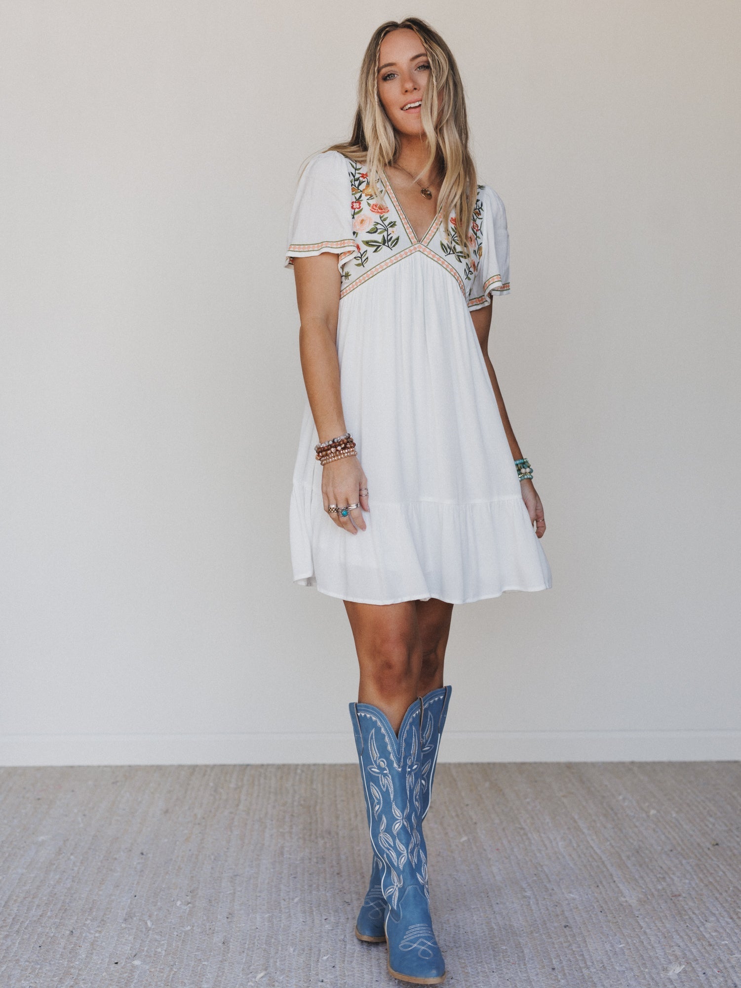 Magdaline Mini Dress - Ivory