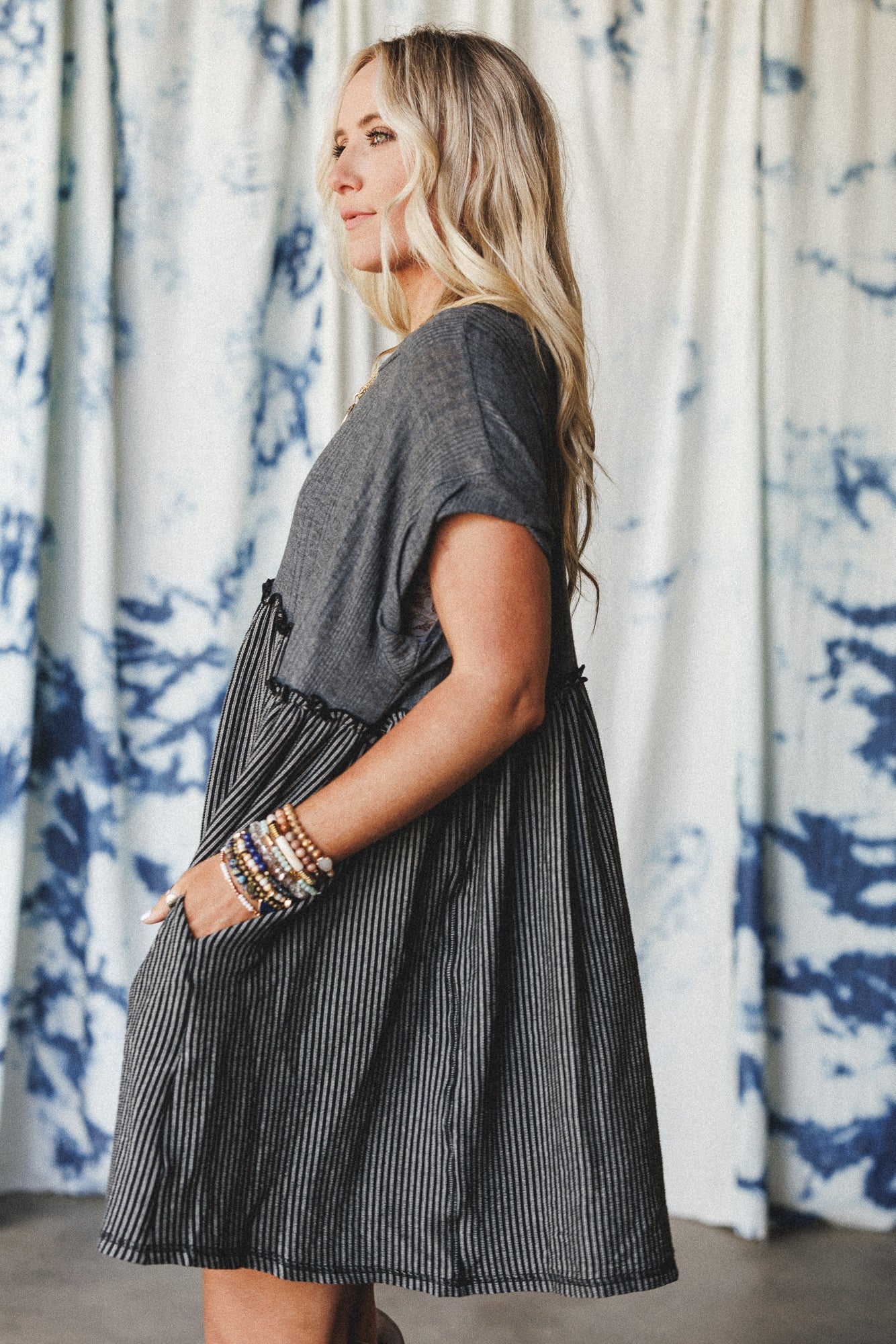 The Nest No Fuss Babydoll Dress - Charcoal Black
