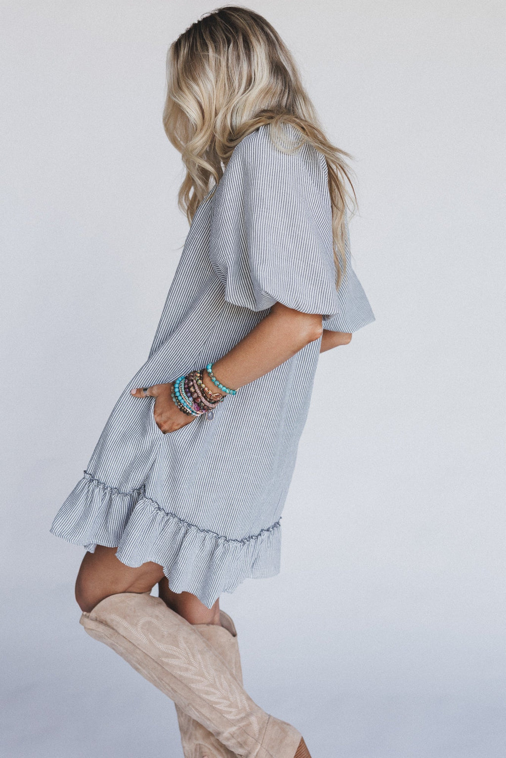 The Nest Solace Ruffled Hem Dress - Black