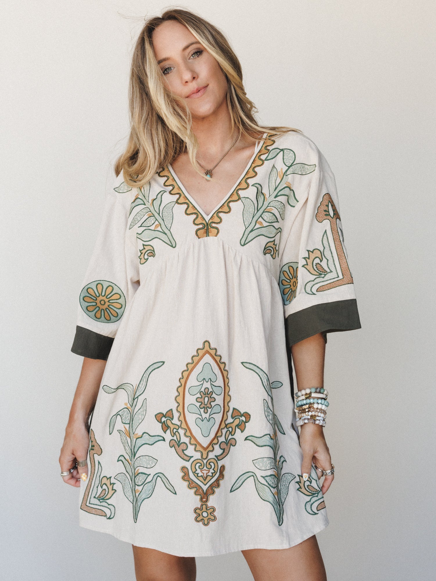 Chateau Chic Babydoll Tunic Dress - Sage
