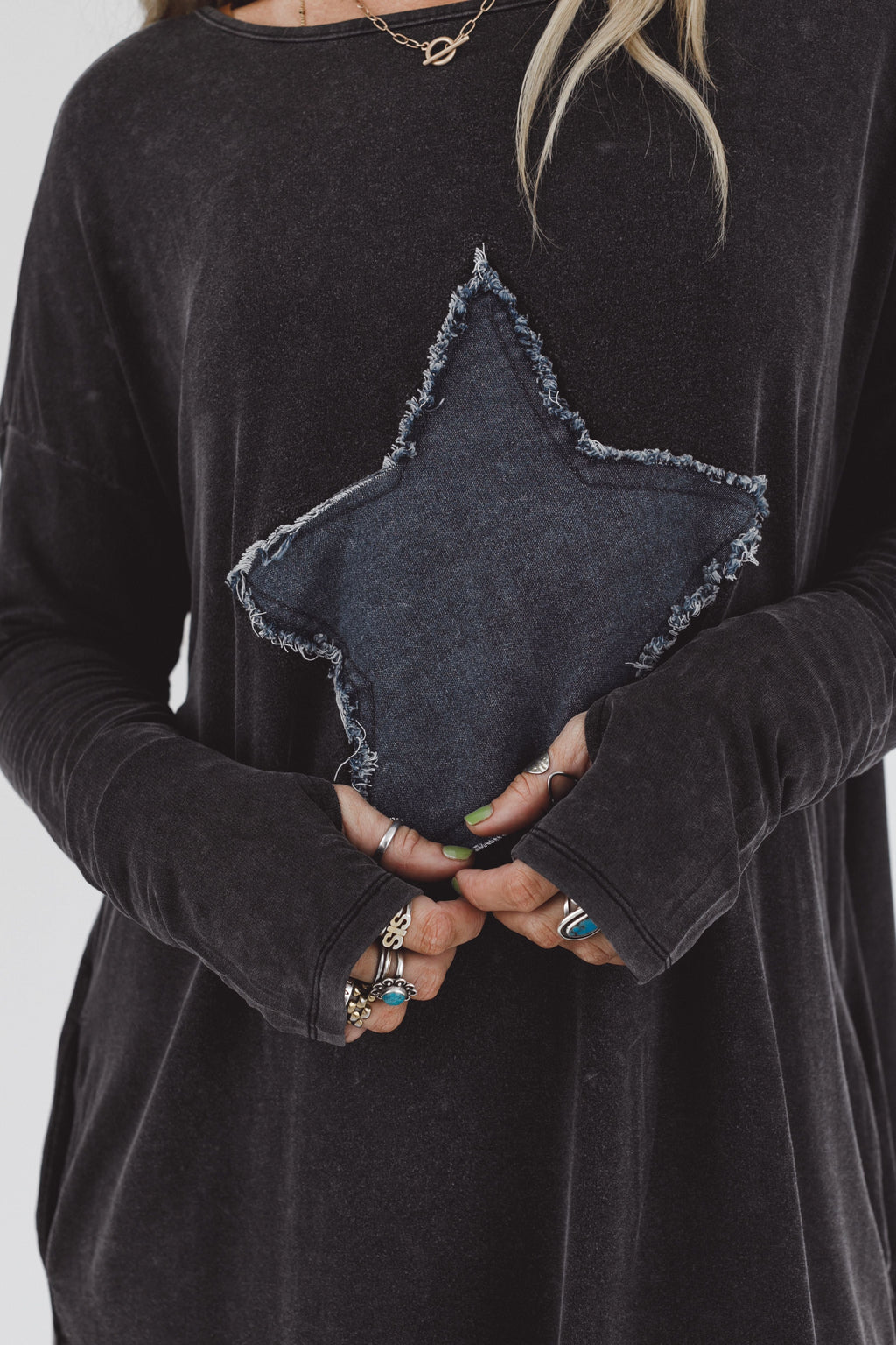 Sonora Star Patch Dress - Charcoal