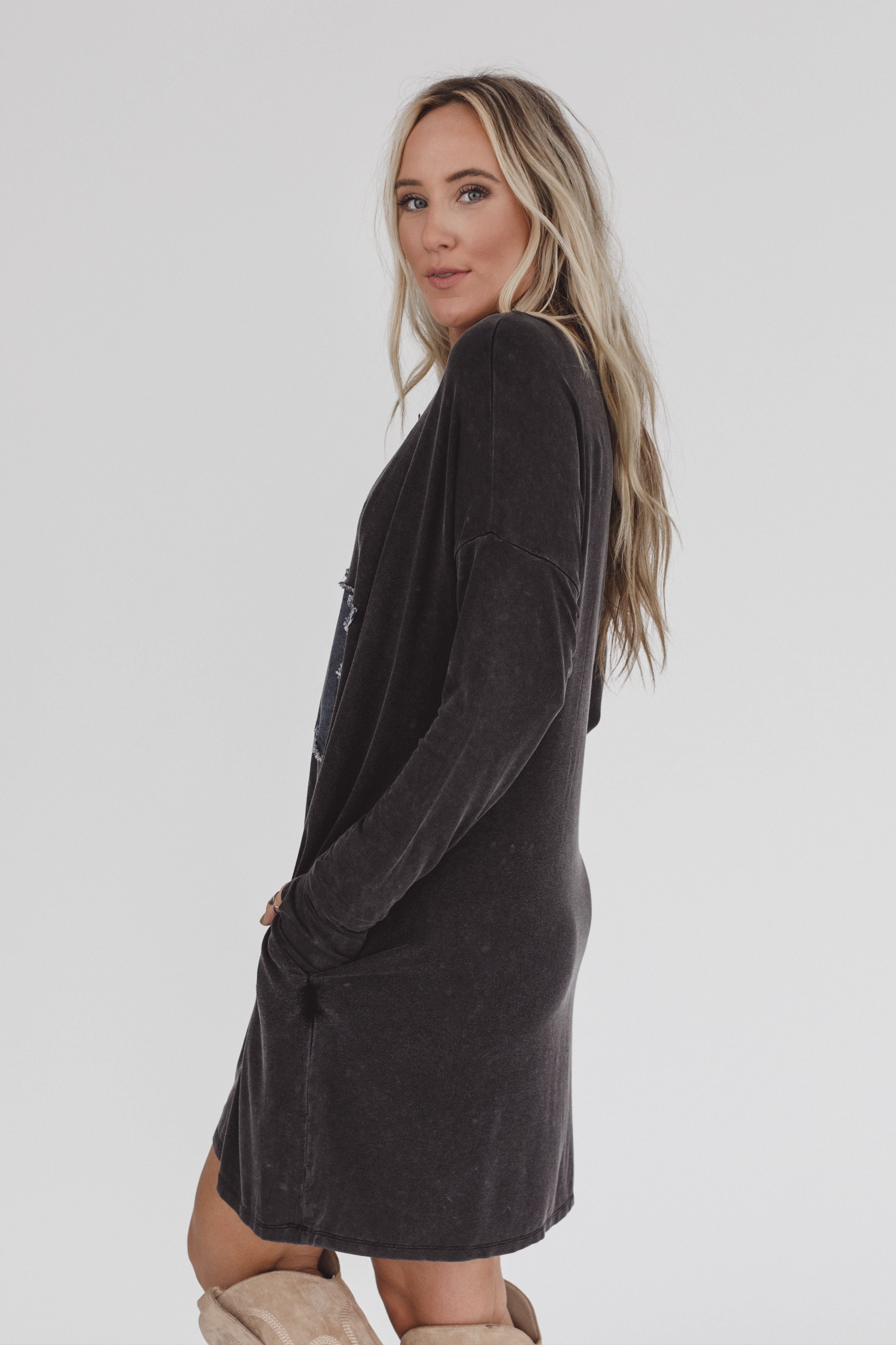 Sonora Star Patch Dress - Charcoal